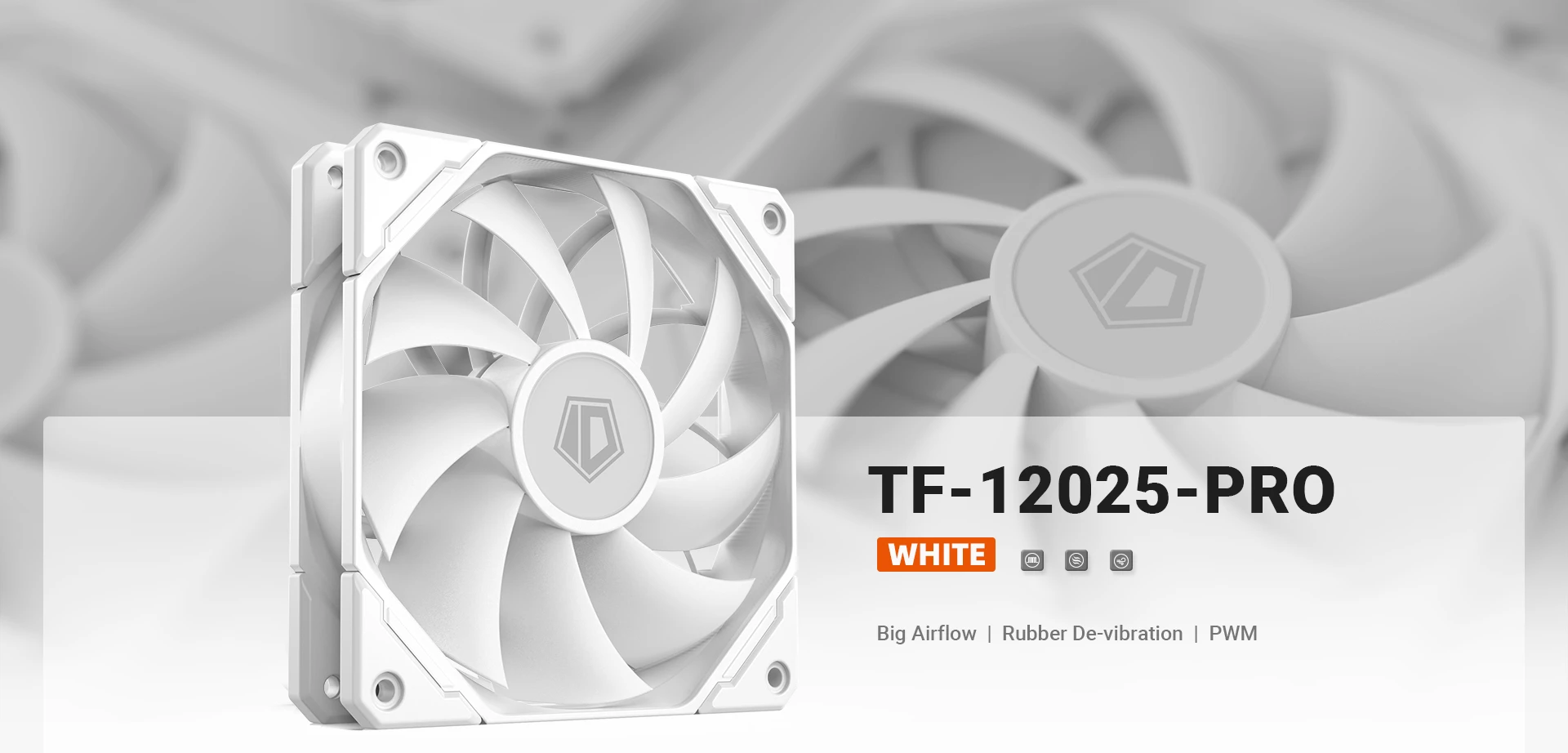 Вентилятор для корпуса ID-Cooling TF-12025-Pro, 12cm, 3+4pin,500-1800rpm, 82.5CFM, 35.2dB