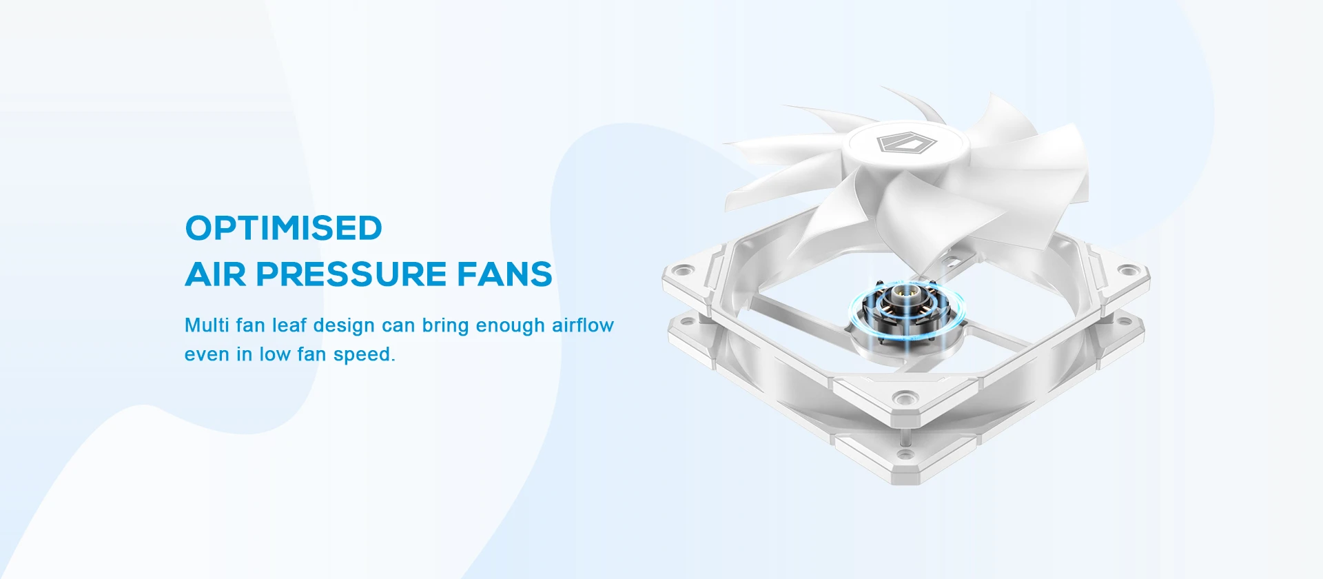 Вентилятор для корпуса ID-Cooling TF-12025-White, 12cm, 4pin, 700-1800rpm, 76.16CFM, 35.2dB, White — 3