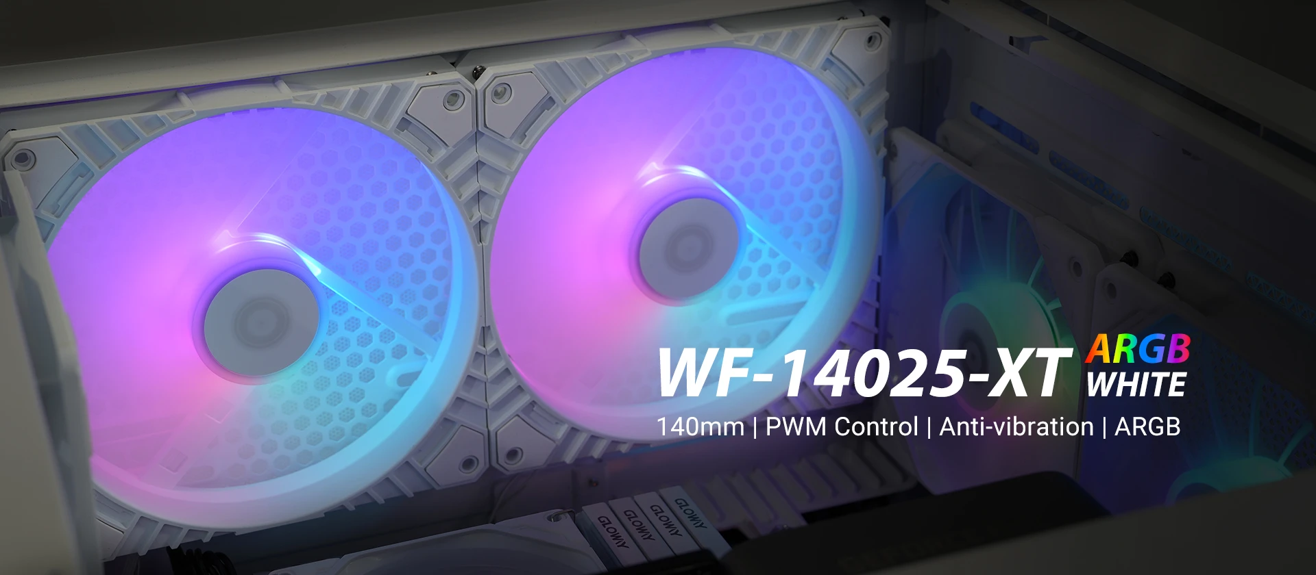 Вентилятор для корпуса ID-Cooling WF-14025-XT ARGB, 14cm, 4pin, 500-1600rpm, 80.6CFM, 31.2dB, White
