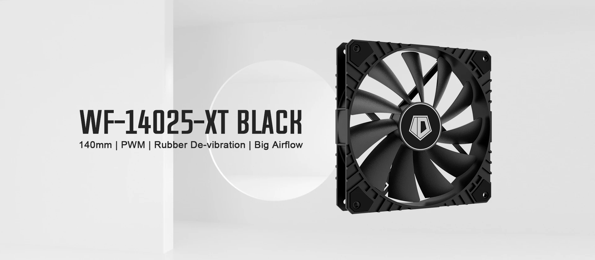 Вентилятор для корпуса ID-Cooling WF-14025-XT, 14cm, Black, 4pin, 800-1600rpm, 76.8CFM, 32.6dB, WB