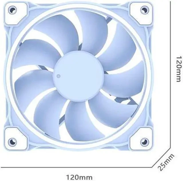 Вентилятор для корпуса ID-Cooling ZF-12025, 12cm, 4pin, 900-2000rpm, 55.2CFM, 33.5dB, Baby Blue — 4