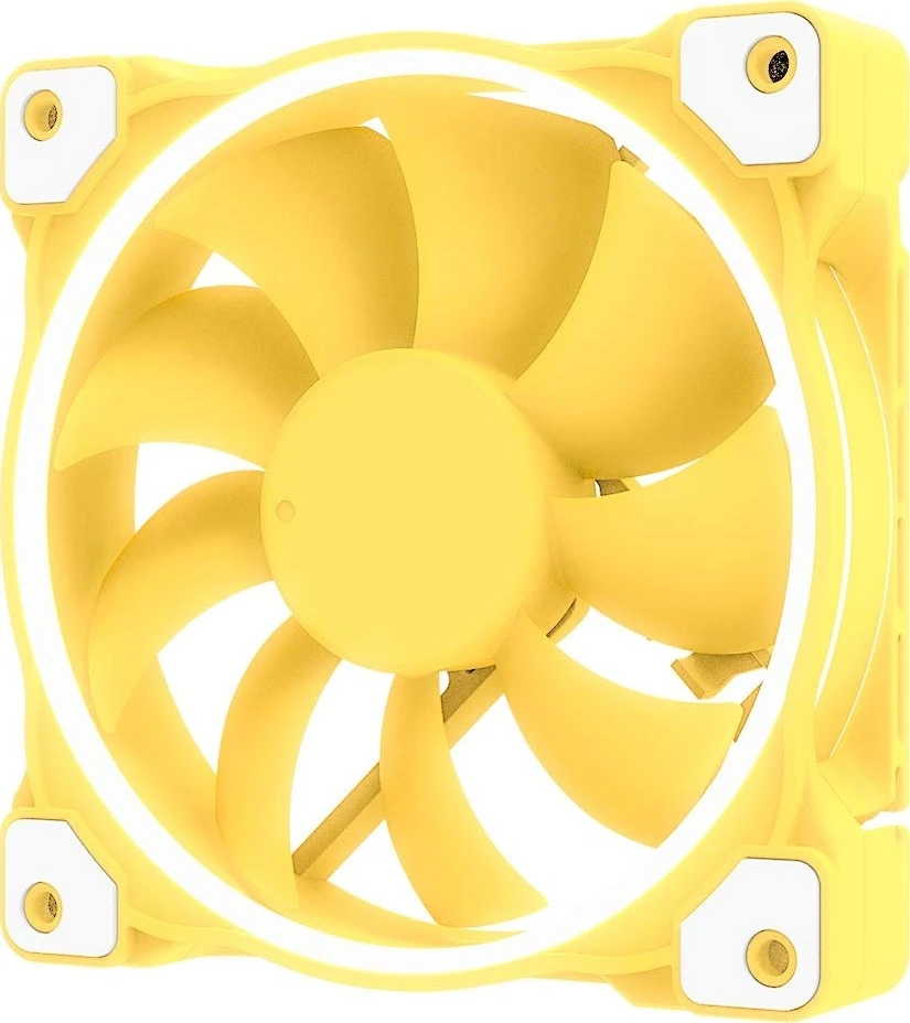 Вентилятор для корпуса ID-Cooling ZF-12025, 12cm, 4pin, 900-2000rpm, 55.2CFM, 33.5dB, Lemon Yellow