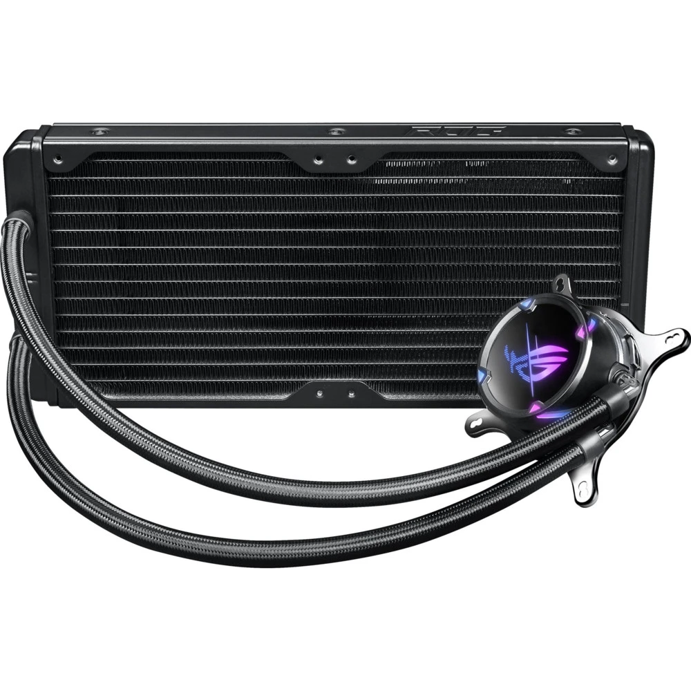 СЖО Asus ROG Strix LC II 280 ARGB, S115X/1366/2011/2066/AM4/TR4, 2x14cm,3+4pin,Al+Cu,2100rpm,35.7dB — 5