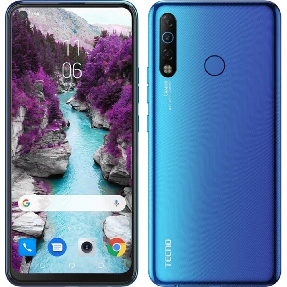 Смартфон Tecno Camon 12 Air, A22 3/32GB, 6.55"IPS, 1600x720, BT5.0, 2xSIM+microSD, Bay Blue