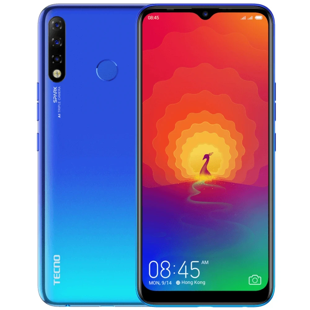 Смартфон Tecno Spark 4, A22 3/32GB, 6.52"IPS, 1600x720, BT5.0, 2xSIM+microSD, Vacation Blue