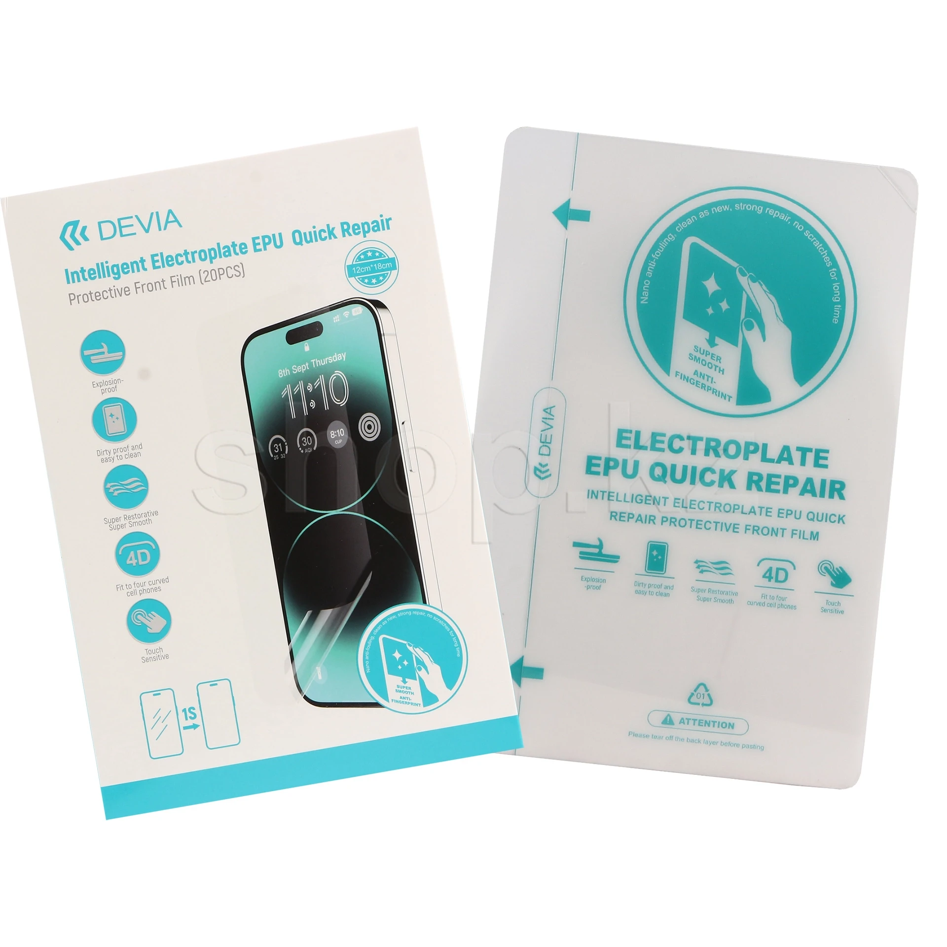 Бронепленка ЕПУ Devia для смартфонов, Quick Repair Protective Front Film, 0.15mm, глянцевая (20PCS)