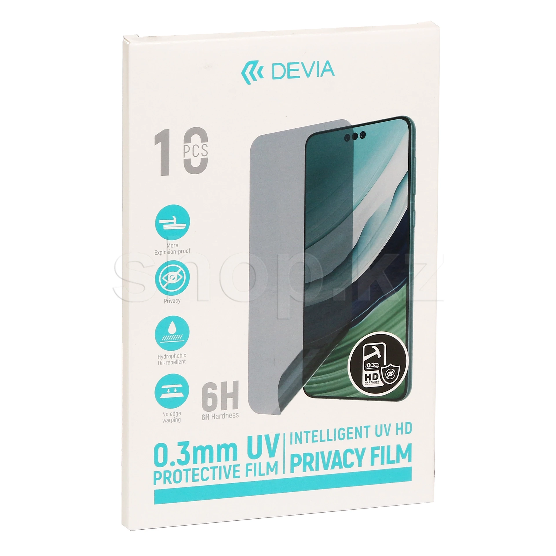 Бронепленка ТПУ Devia для смартфонов, UV HD Privacy Protective Front Film, 0.3mm, глянцевая (10PCS)