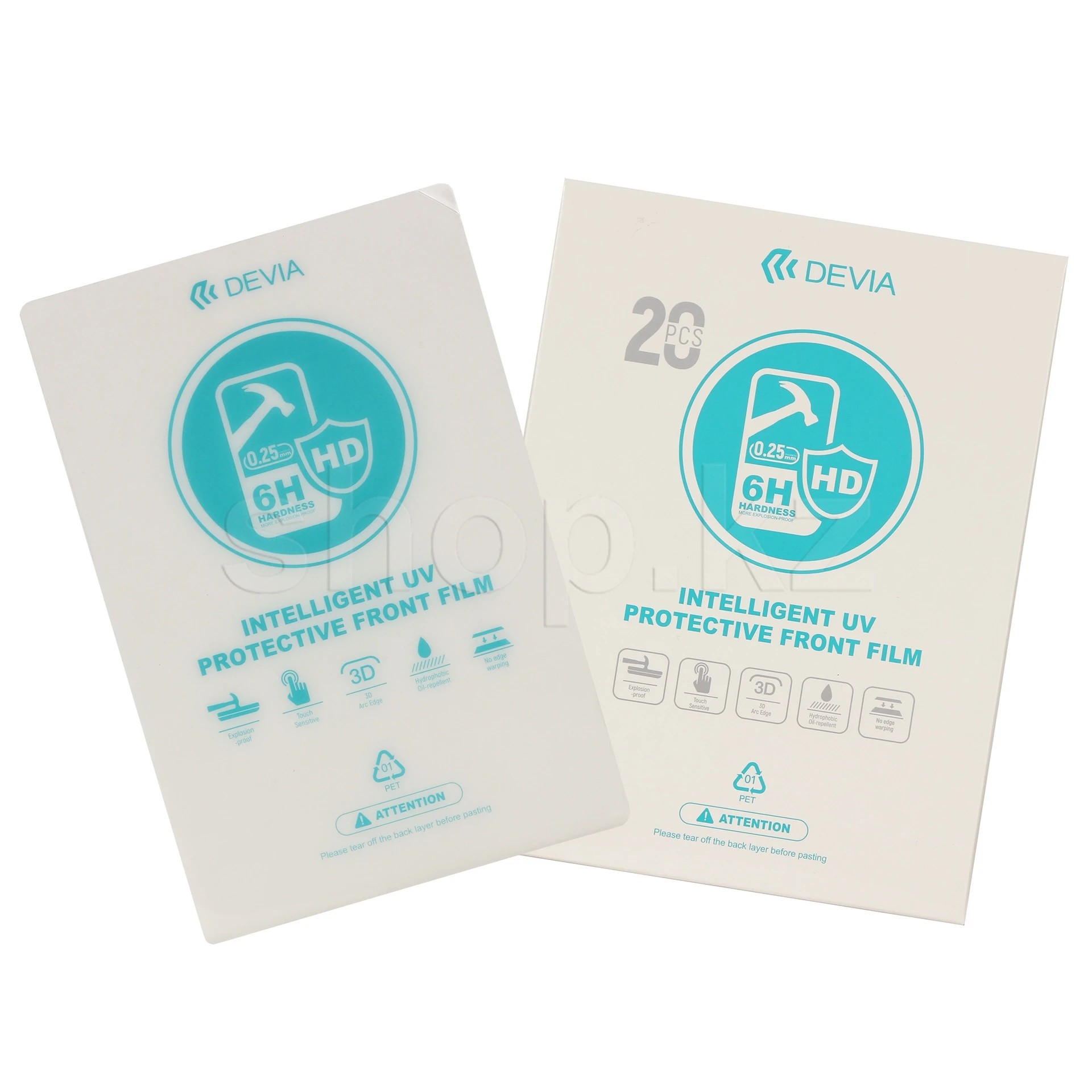 Бронепленка ТПУ Devia для смартфонов, UV Protective Front Film, 0.25mm, глянцевая (20PCS)