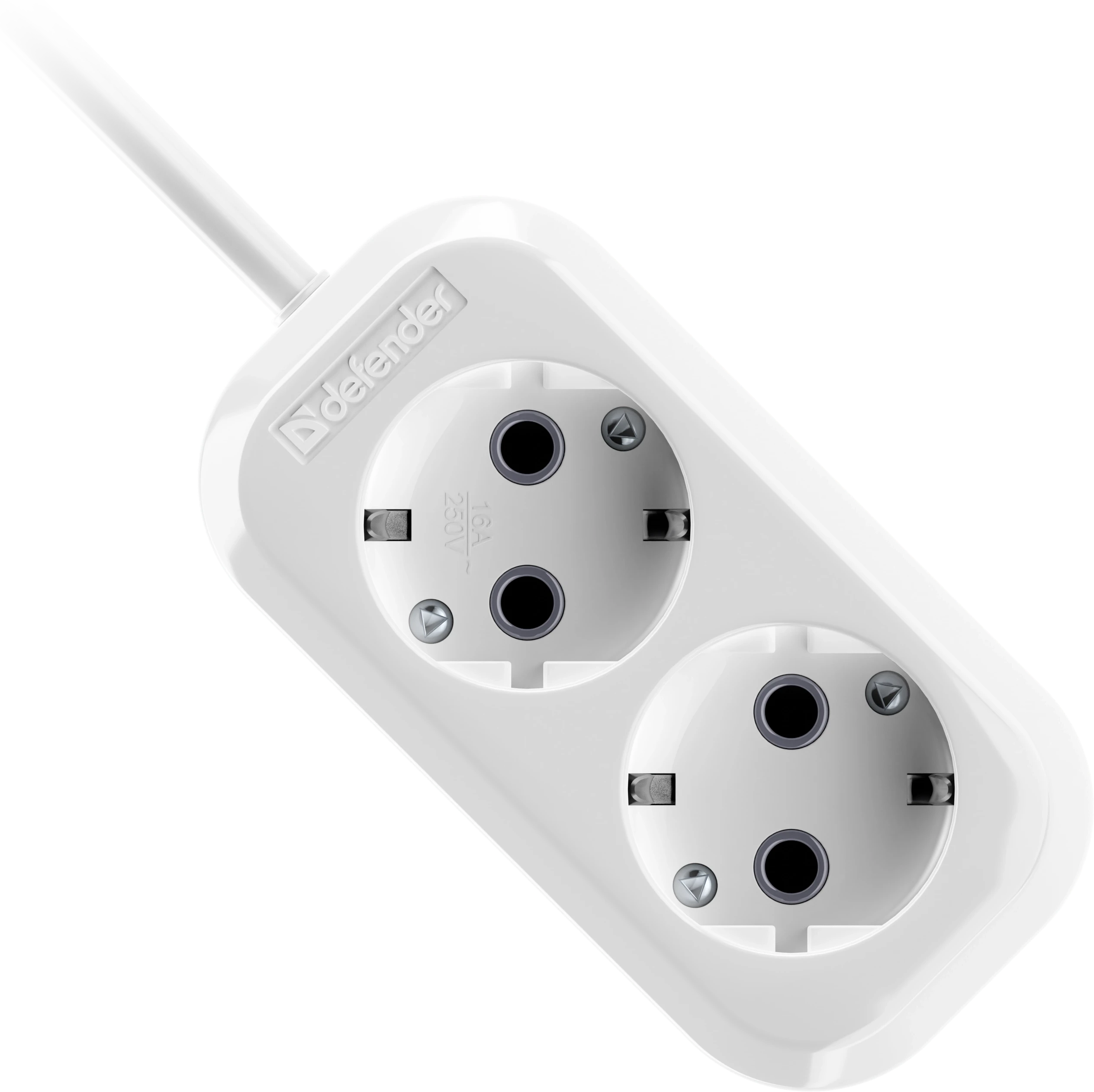 Удлинитель Defender R320, 2 розетки, 3м, заземление, White
