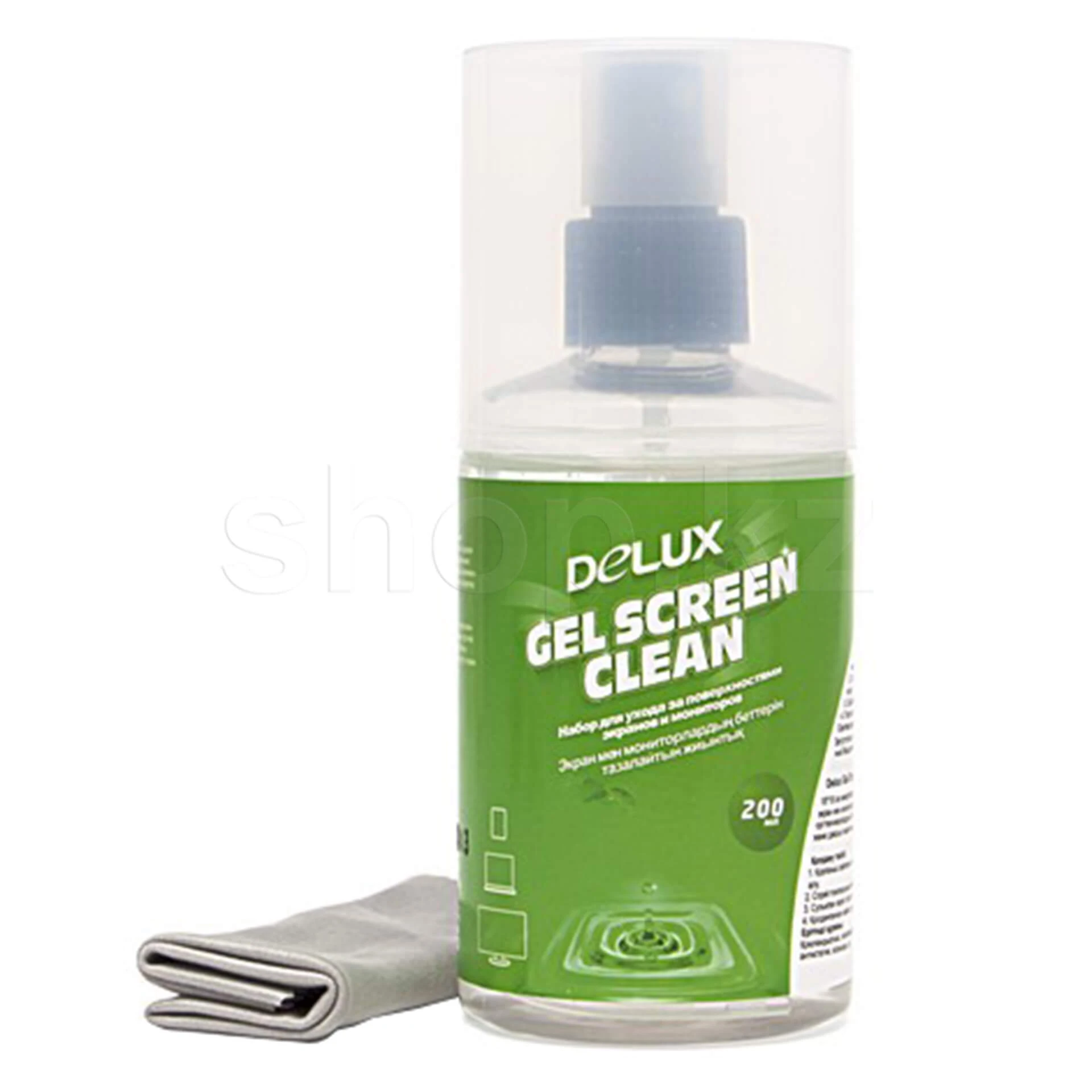 Чистящий набор Delux Gel Screen Clean гель 200мл+салфетка из микроволокна, для TFT/LCD экранов