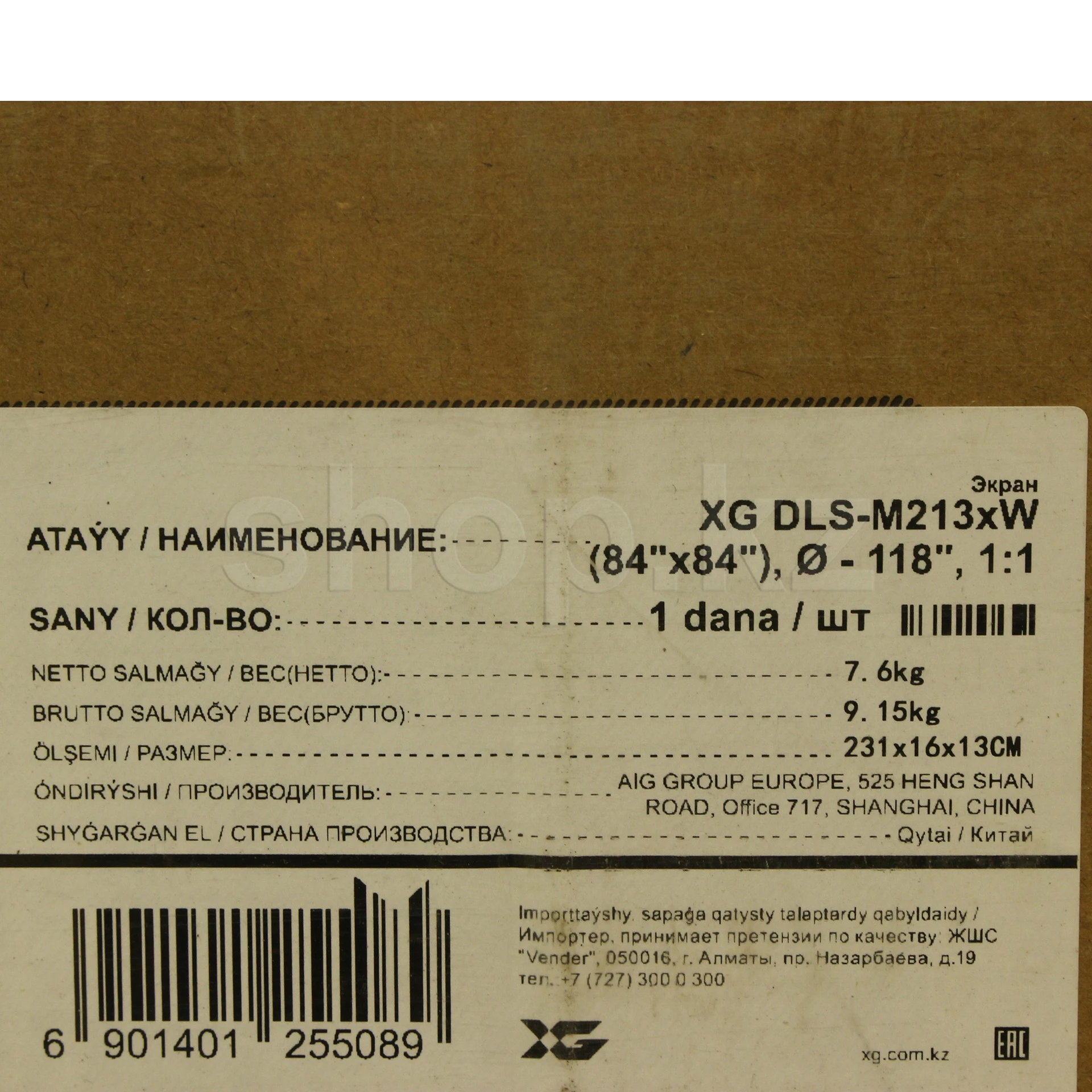 Экран настенный XG DLS-M213xW, 205х205 см, Matt White — 3
