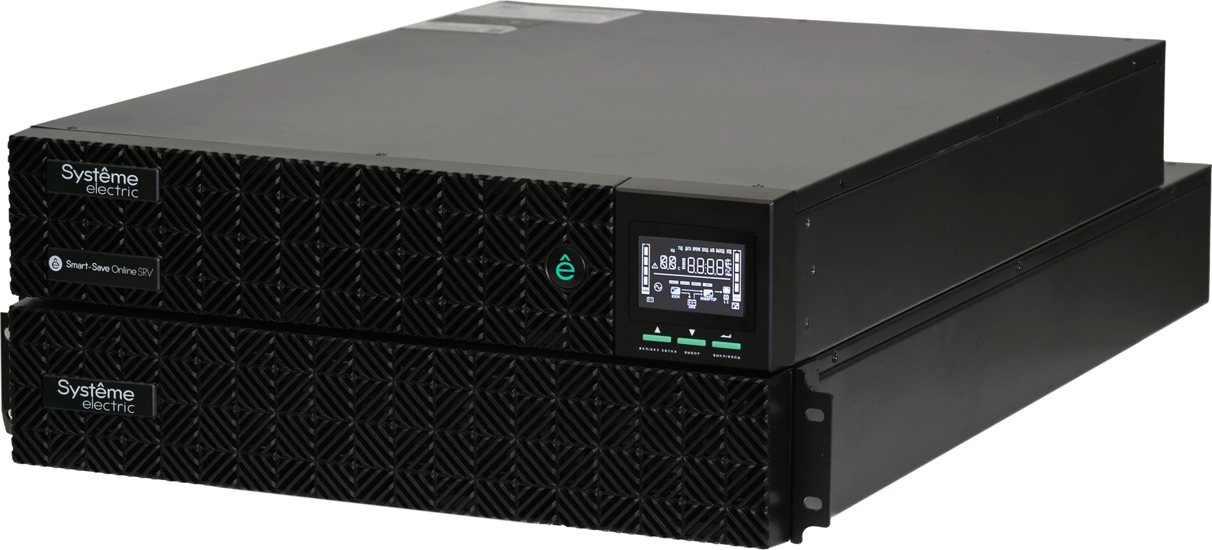 Systeme Electric Smart-Save Online SRV 10000 ВA, 10000 Вт, 230 В, 1:1, 2U+2U, конвертируемый форм-фактор, 16 шт. АКБ, 12В 9Ач, клеммы, размеры 440x600x174 мм — 3