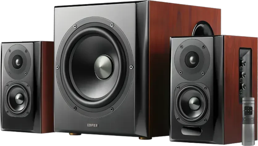 Акустическая система Bluetooth Edifier S350DB Brown <2.1, RMS 150ВТ, PC/AUX/OPT/COX/BT, Пульт>