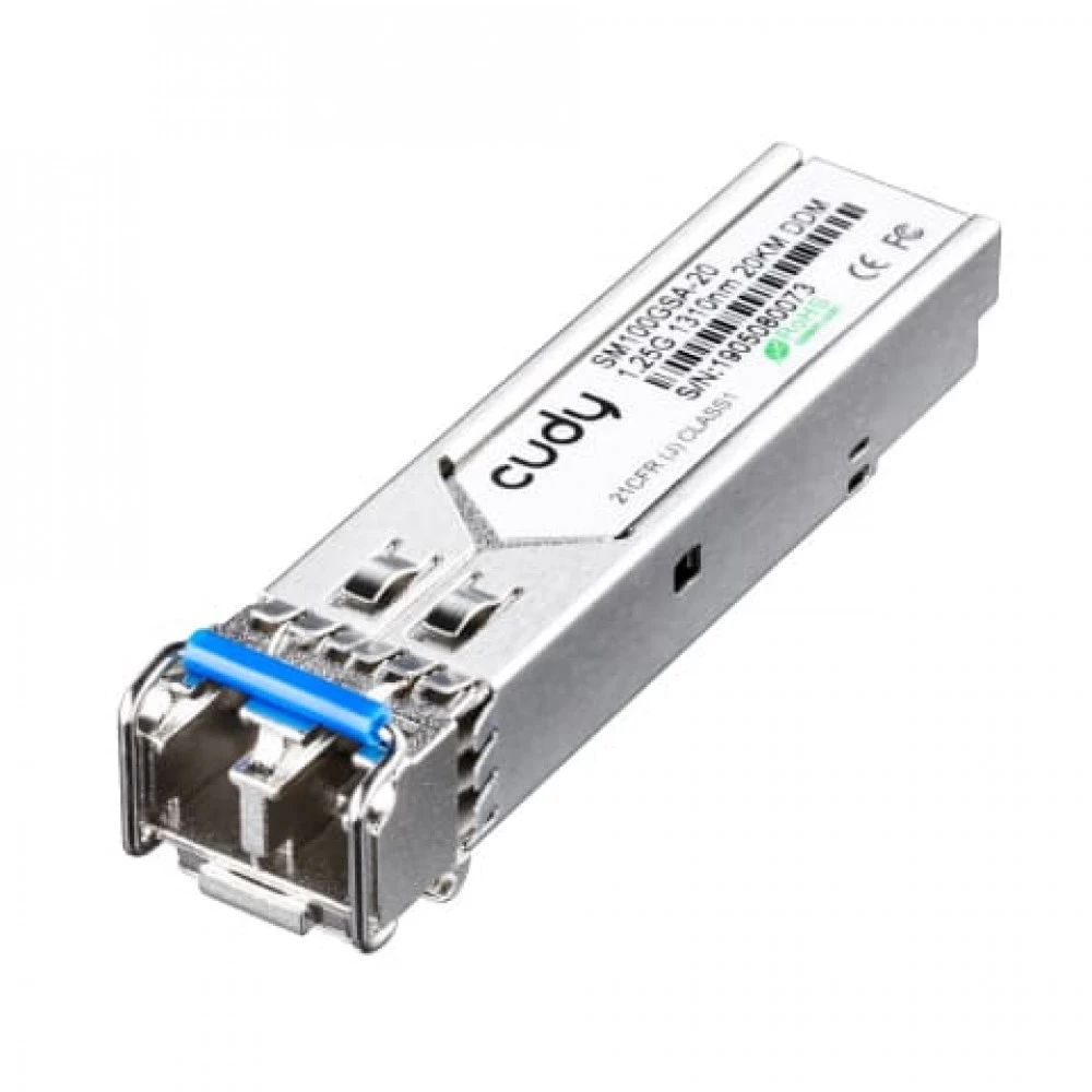Оптический трансивер GbE SFP CUDY SM100GSA-20 <1.25Gbs, SM, 1310nm FP, 20km, 12.5dB>