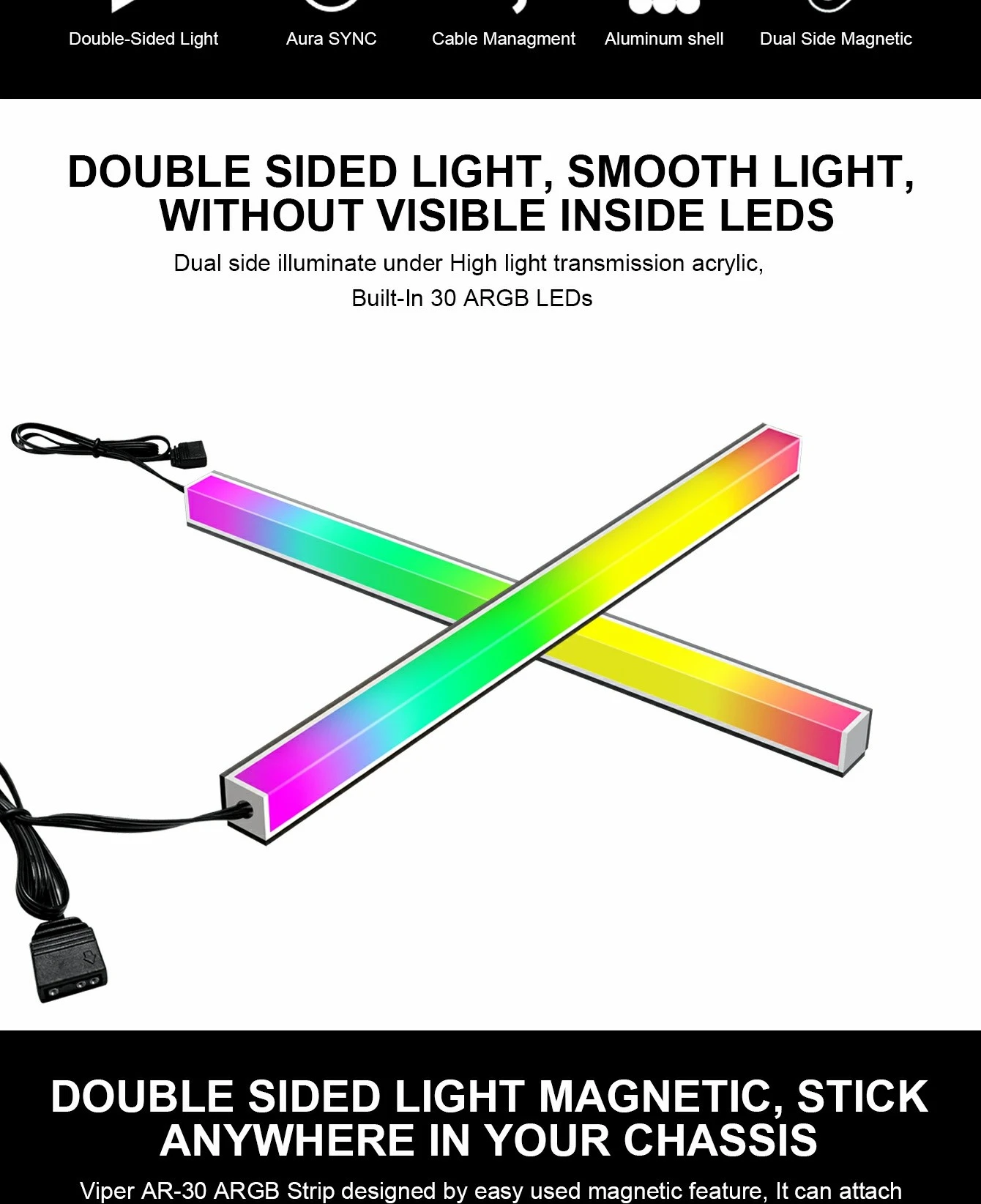 Подсветка для корпуса LED STRIP GameMax Viper AR30 — 2