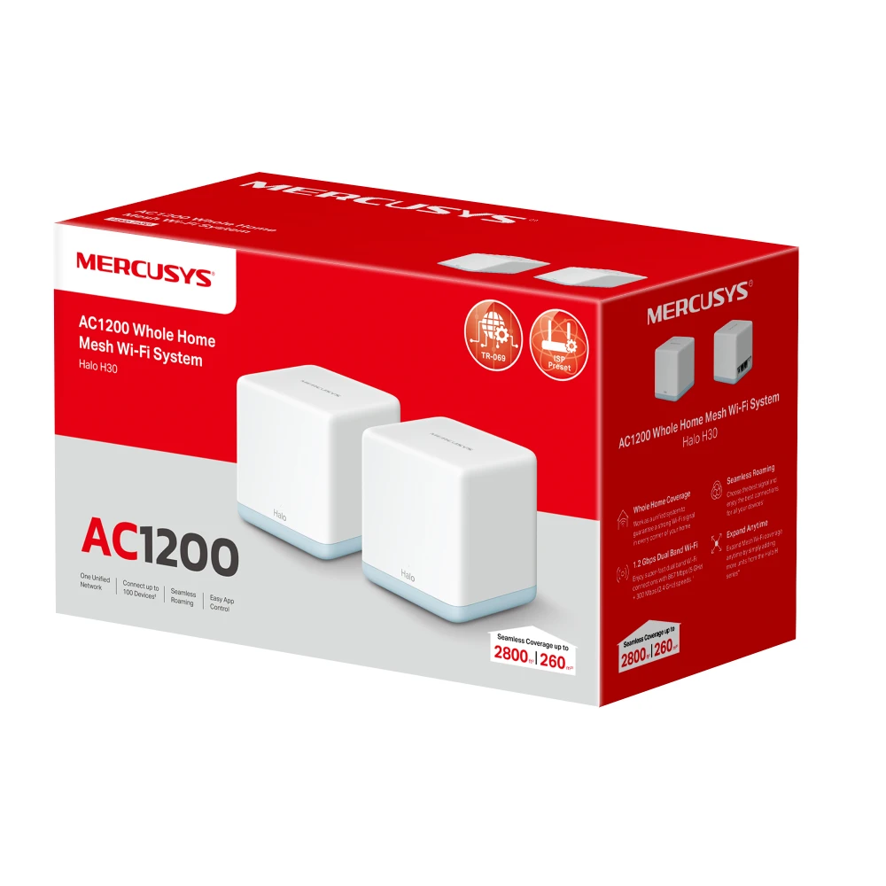 Домашняя Mesh Wi-Fi система AC1200 Mercusys Halo H30 (2-pack) — 3