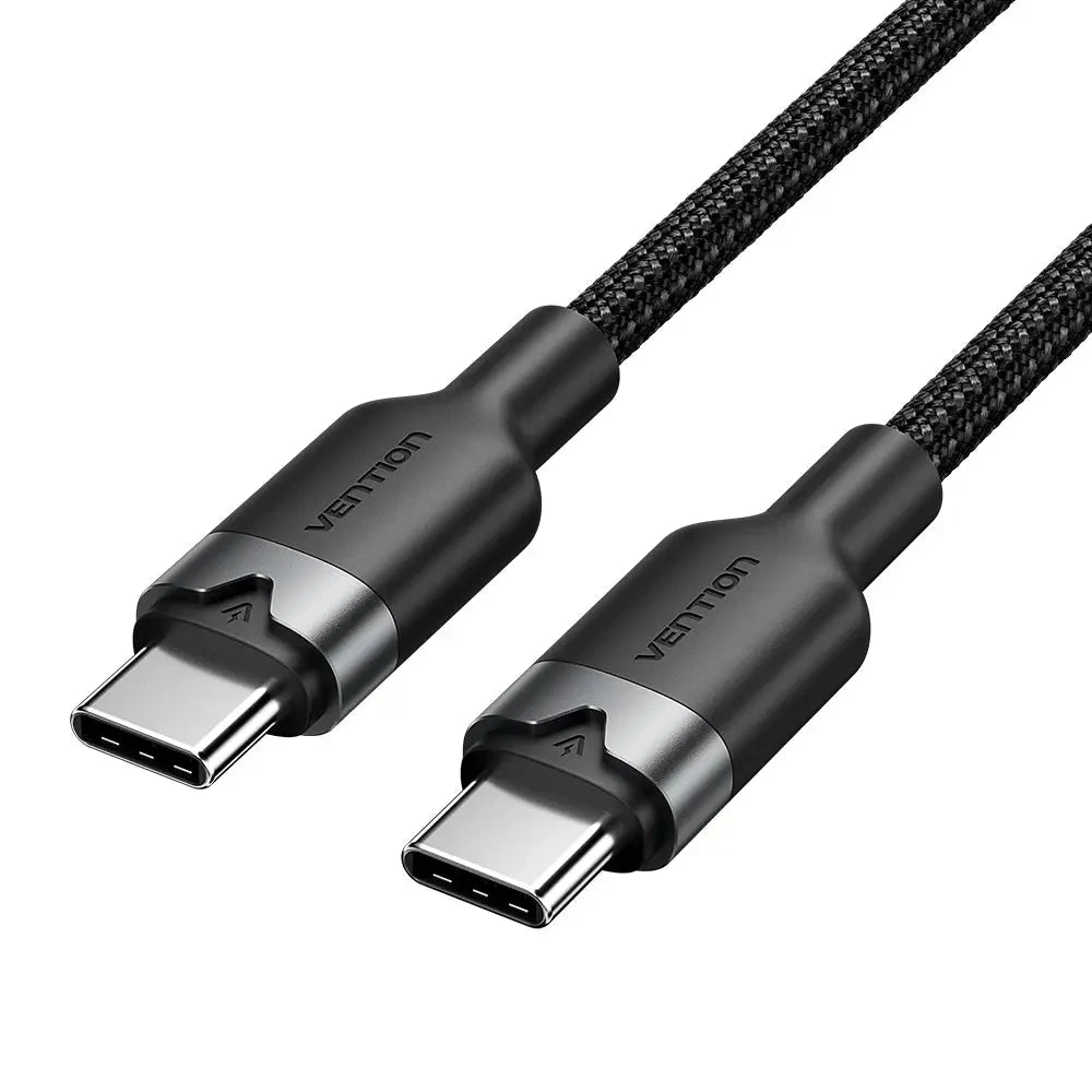 Кабель Type C Vention TRDBF <USB 2.0 Type-C Male/Type-C Male 60W, 1M Black Aluminum Alloy>