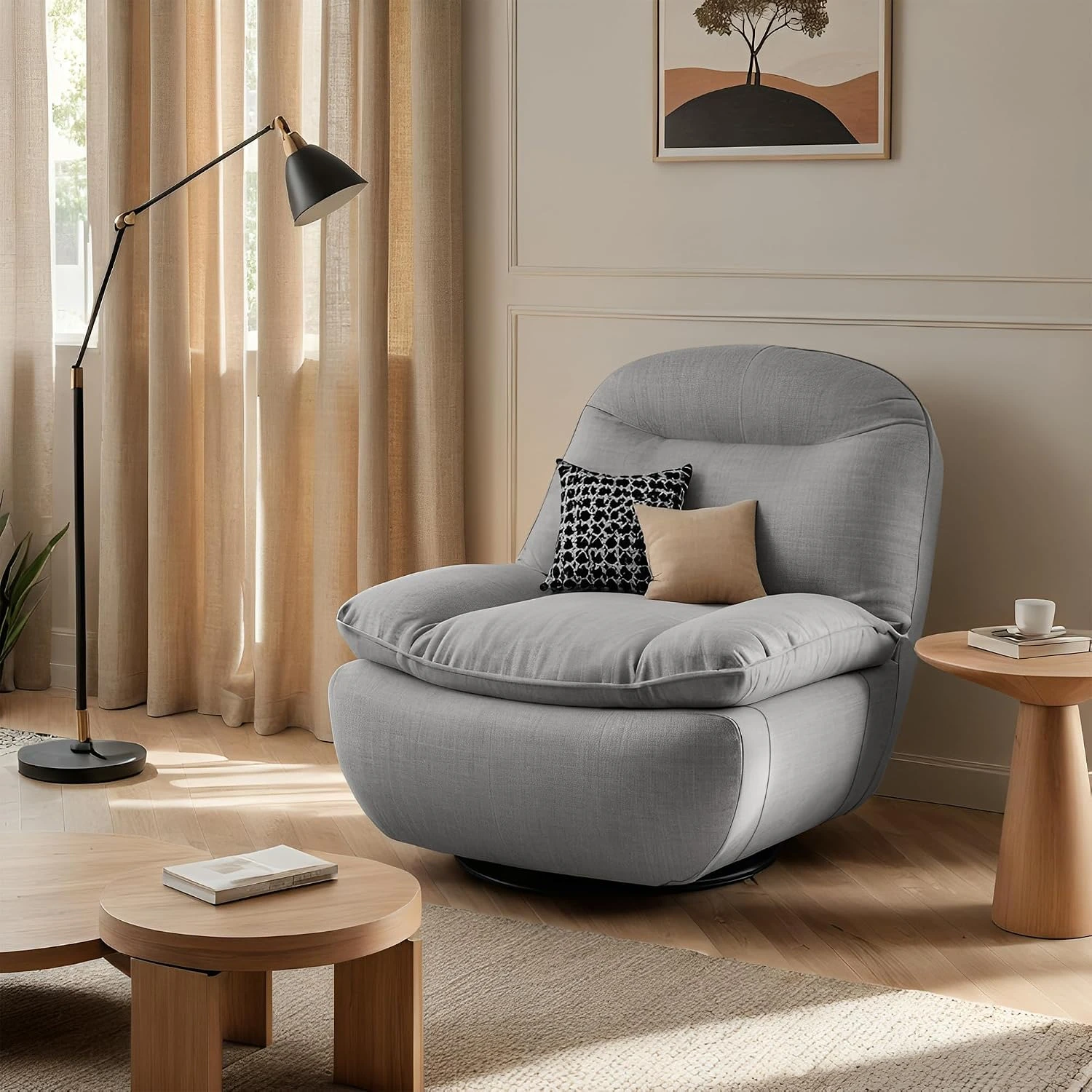 Кресло-реклайнер Flexispot XC6F-G Gray <Ручной механизм, поворот 360°., угол наклона 145°., 150кг> — 2
