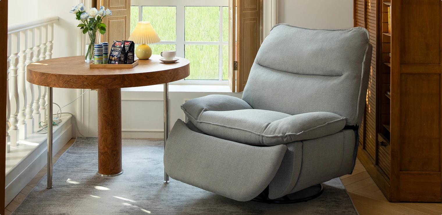 Кресло-реклайнер Flexispot XR6F-LG Light Gray <Электр., поворот 270°., угол наклона 136°., 150кг> — 4