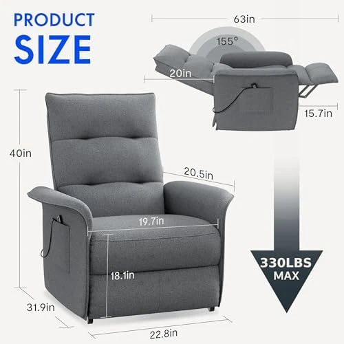 Кресло-реклайнер Flexispot X1DG(CS8) Dark Gray <Электр., пульт, наклон 105-155°> — 4