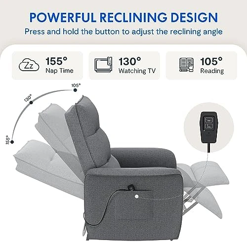 Кресло-реклайнер Flexispot X1DG(CS8) Dark Gray <Электр., пульт, наклон 105-155°> — 5