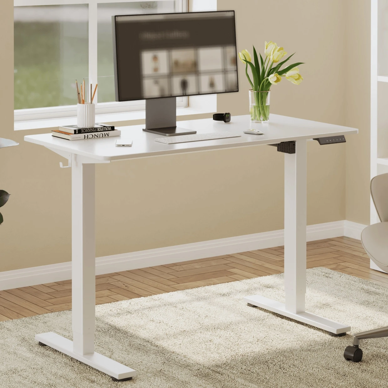 Стол моторизированный FLEXISPOT EN1 LITE-WW-M White <1200*600MM, Регулируемая высота> — 3