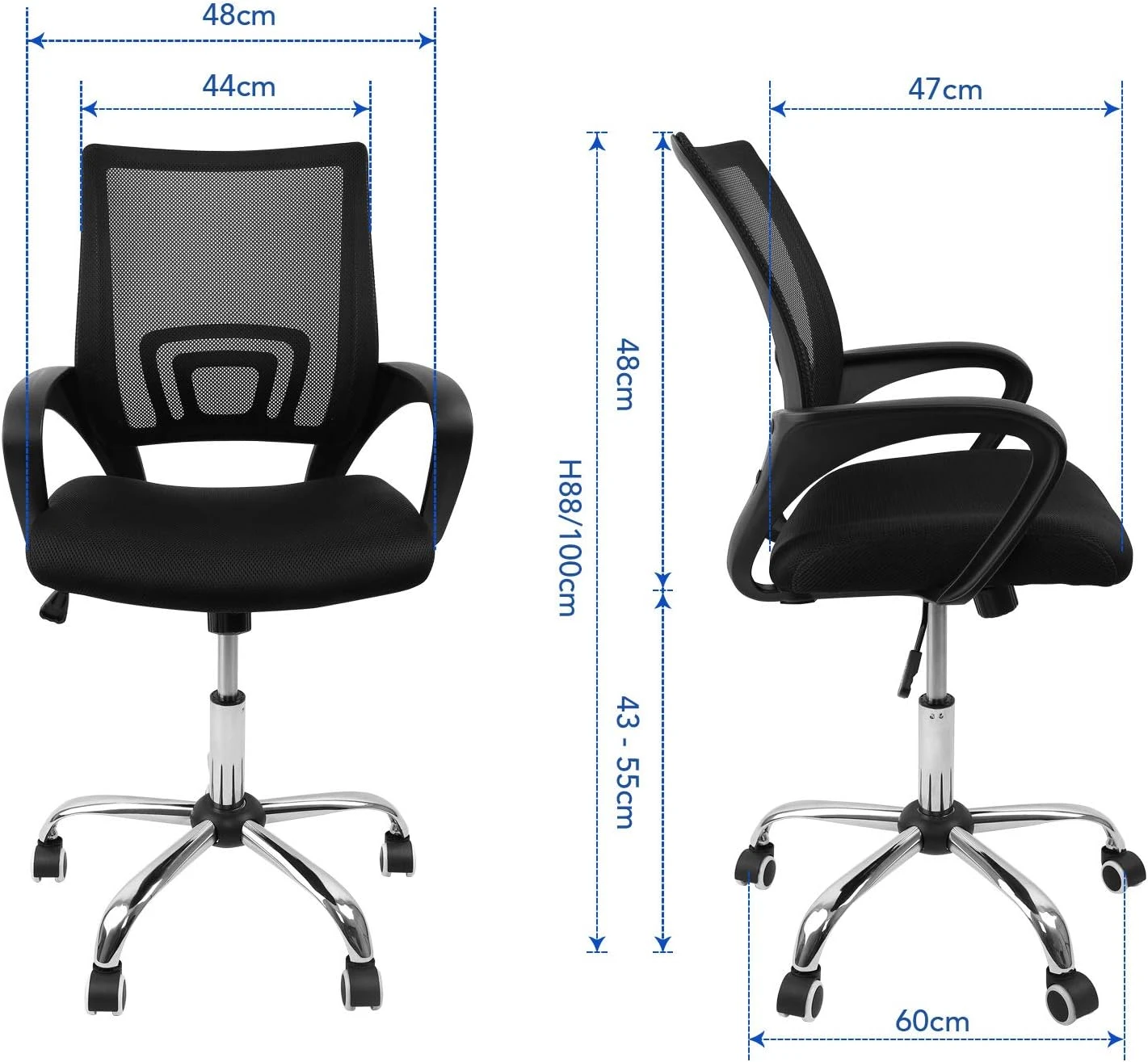 Офисное кресло FLEXISPOT OC1-B Black <Сетка, Ткань> — 3
