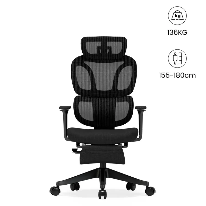 Офисное кресло FLEXISPOT BS5B-PRO Black <Сетка, Ткань, подлокотник 1D, оттоманка>