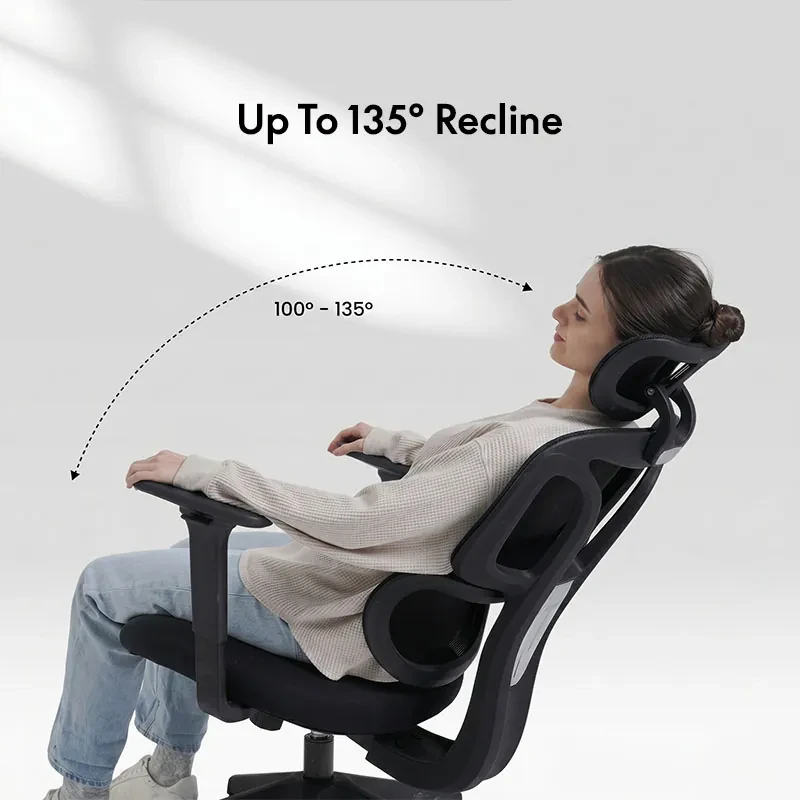 Офисное кресло FLEXISPOT BS5B-PRO Black <Сетка, Ткань, подлокотник 1D, оттоманка> — 5