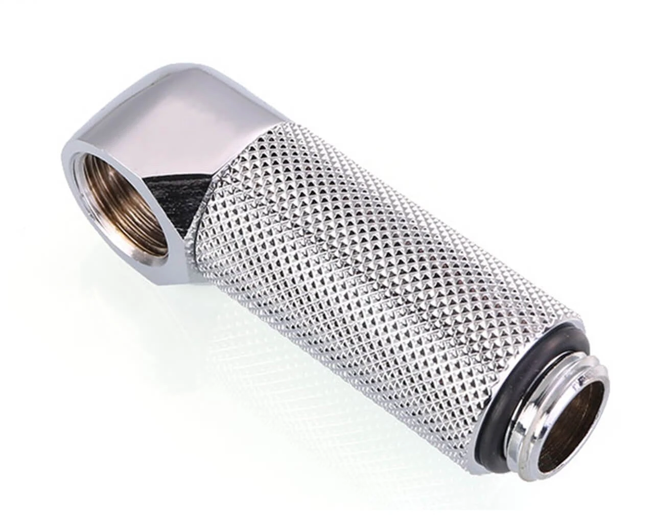 Фитинг угловой Bykski B-RD90-EXJ35 <90гр. 35ММ, Папа-мама, Silver>