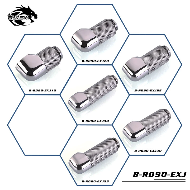 Фитинг угловой Bykski B-RD90-EXJ40 <90гр. 40ММ, Папа-мама, Silver>