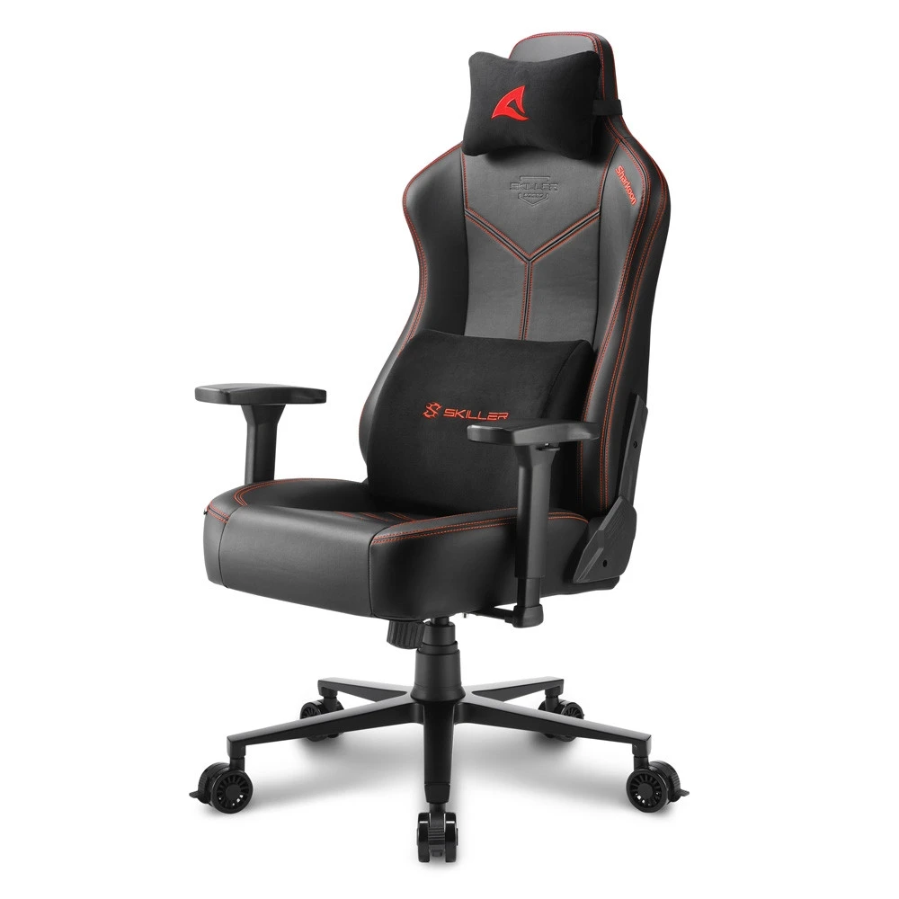 Игровое кресло Sharkoon Skiller SGS30 Black/Red <Cинтетическая кожа, Газлифт 4, подлокотник 3D> — 3
