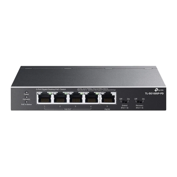 Коммутатор PoE+ GbE 5-портовый Tp-Link TL-SG1005P-PD