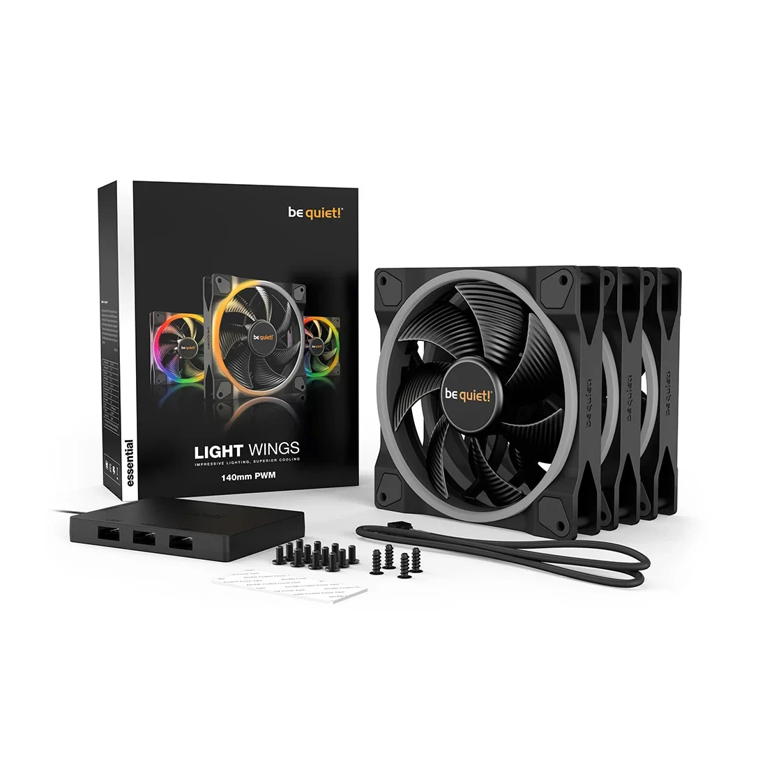 Вентилятор для компьютерного корпуса Bequiet! Light Wings 140mm PWM Reverse Black — 3