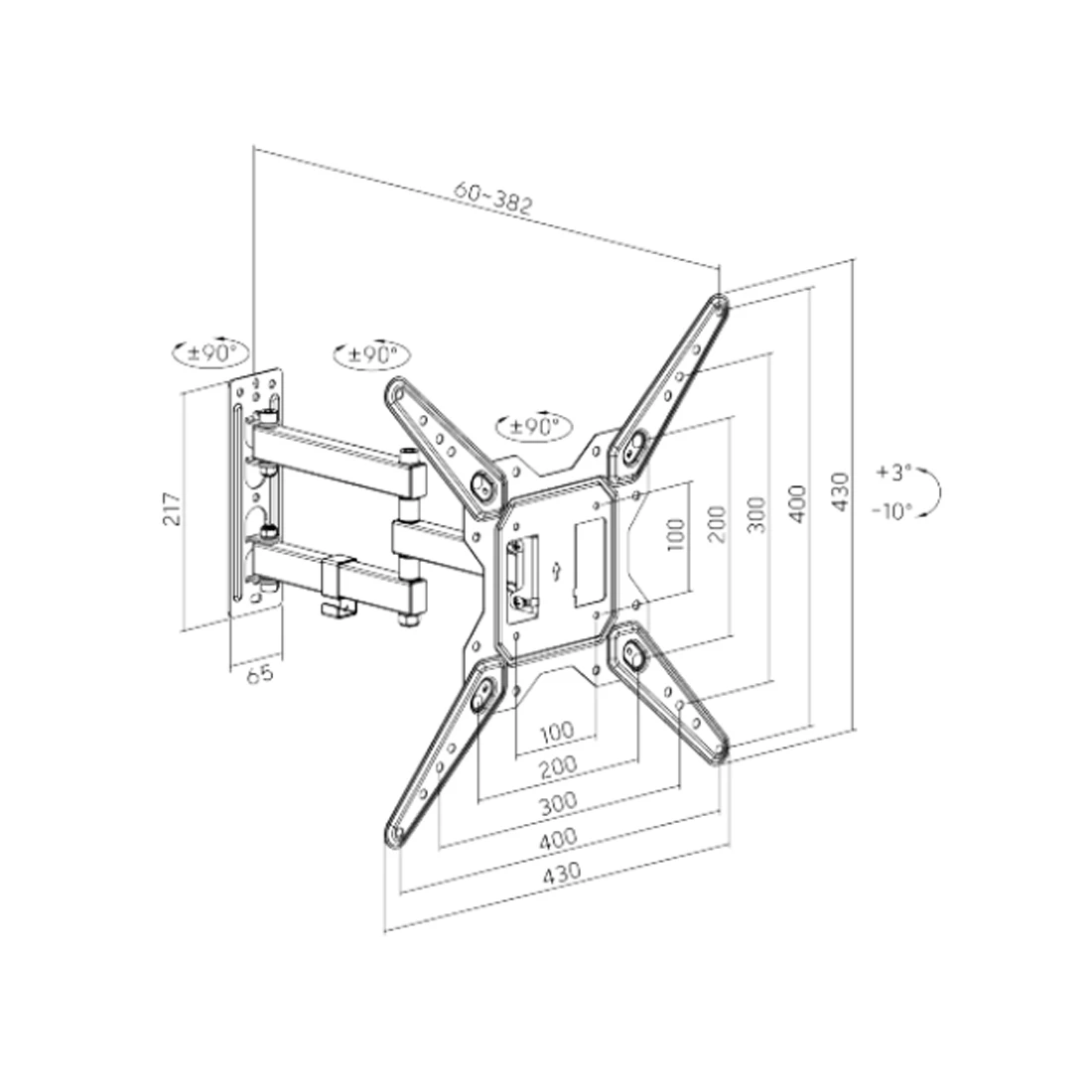 Кронштейн XG WA-2365T для ТВ и мониторов 23"-65" — 3