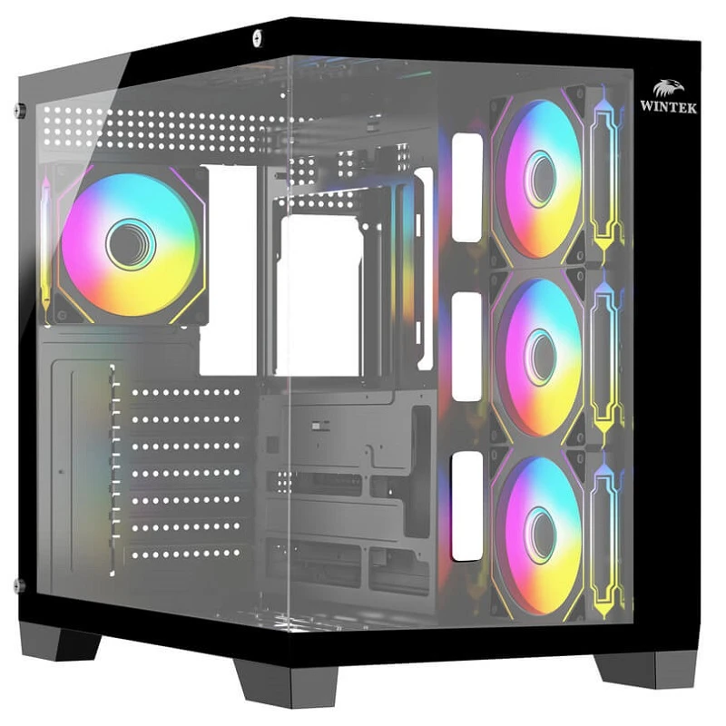 Корпус Wintek Bastion 925-B TG, ATX, USB 1*3.0/2*2.0, 4*12cm ARGB PWM (контр. + пульт д/у)