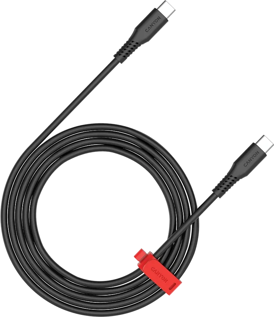 Кабель CANYON CC60SC, USB-C — USB-C, 60W, 1.2м, чёрный
