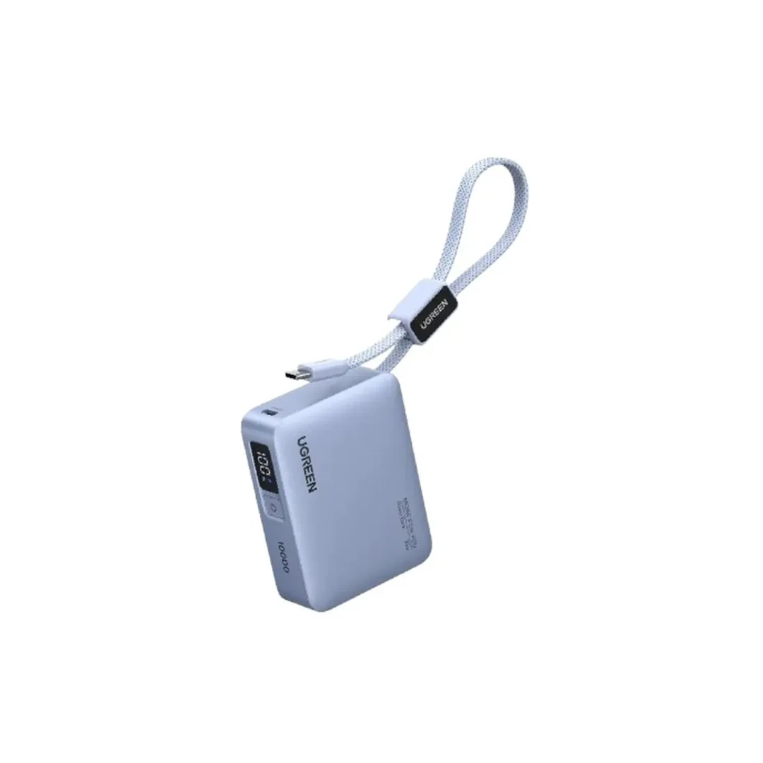 Павербанк UGREEN PB584, 10000mAh, 33W, встроенный кабель