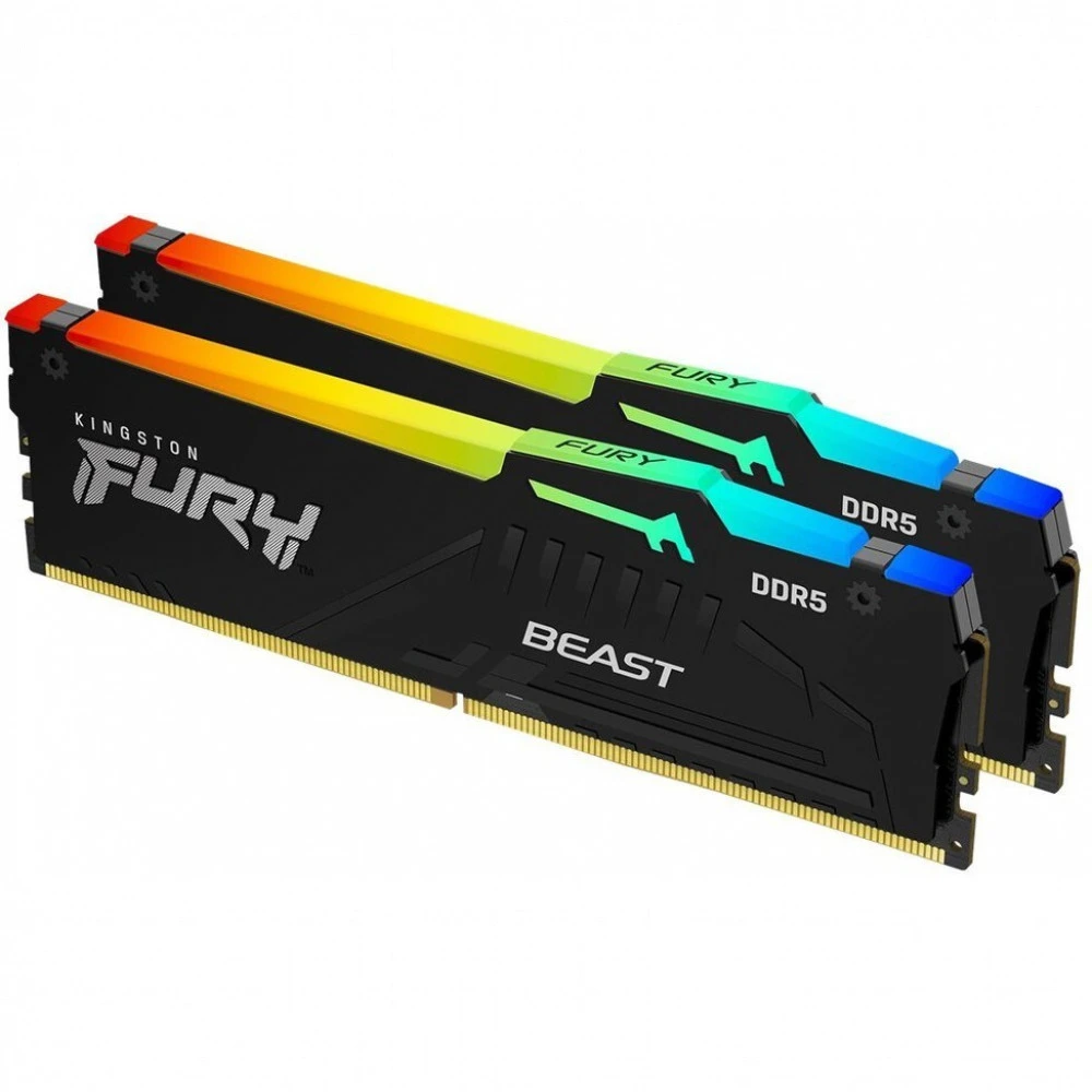 Модуль памяти Kingston Fury Beast RGB EXPO KF560C36BBEAK2-16, DDR5 DIMM 16Gb KIT (2x8) 6000MHz CL36