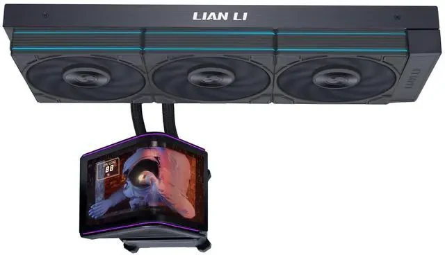 Водяное охлаждение для CPU Lian Li Hydroshift II OLED Curved 360P28 3x120 Black G89.GHS2OLDC36PB.00 — 2
