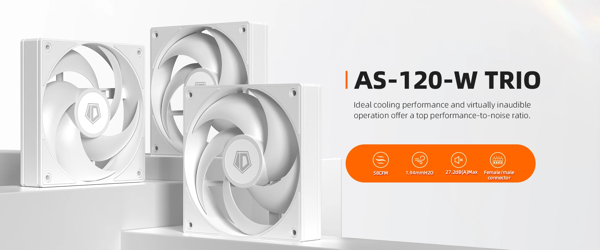 Вентилятор для корпуса ID-COOLING AS-120-W TRIO