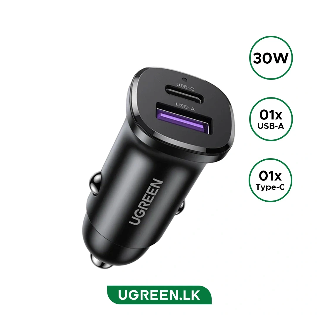 Автомобильное ЗУ Ugreen EC305 1*USB-C PD+USB-A 30W Fast Car Charger, 25845