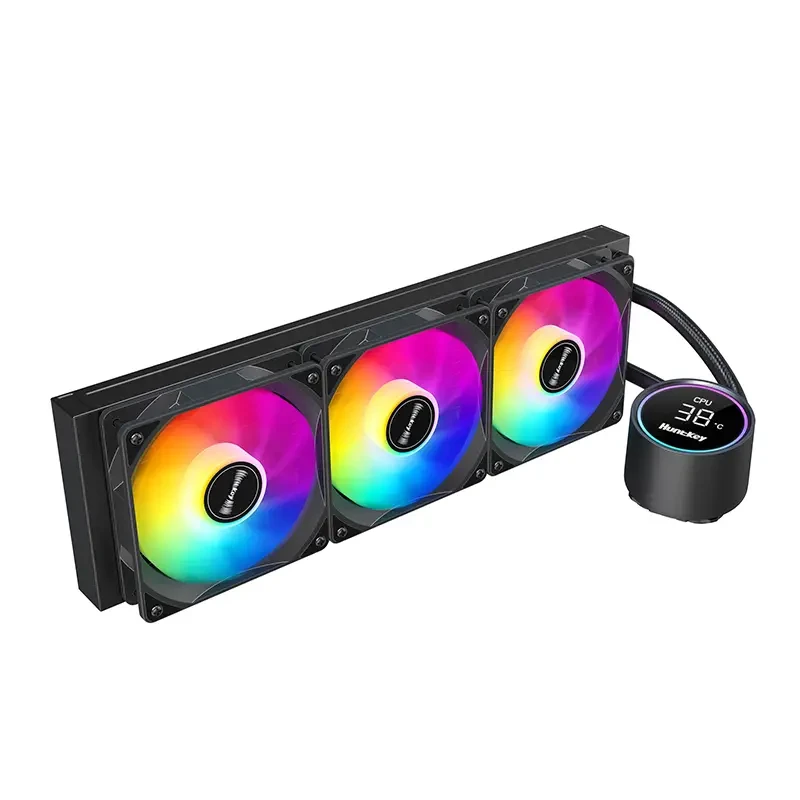 Водяное охлаждение Huntkey GX360R Blacktip Shark, ARGB, LGA115X/1200/1700/185X/AM4/AM5, TDP 300W — 2