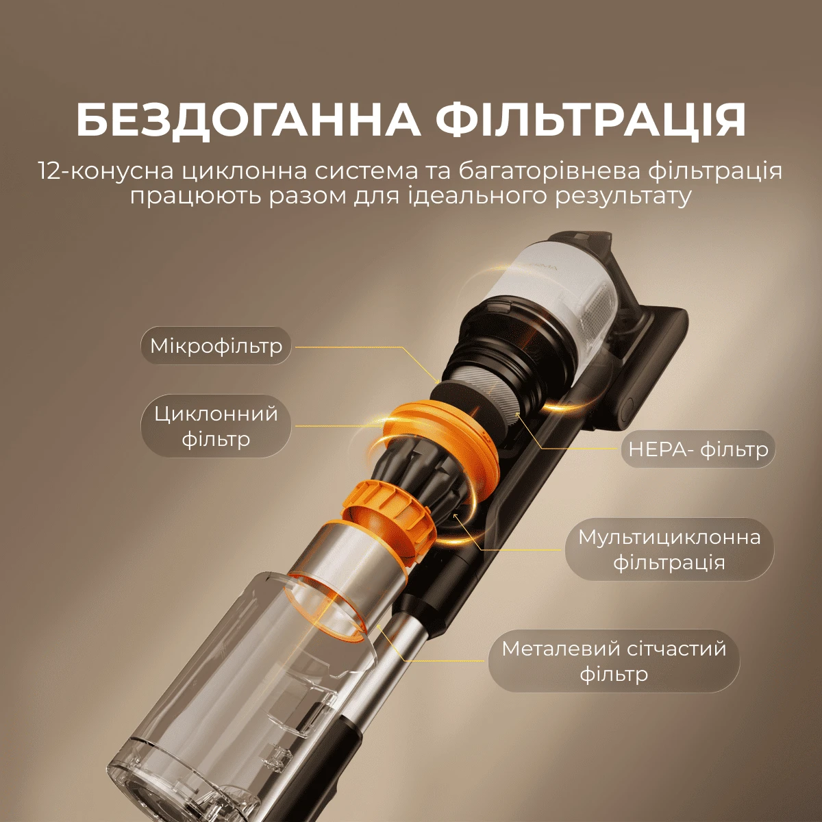 Беспроводной вертикальный пылесос Deerma Z50 Combo — 3