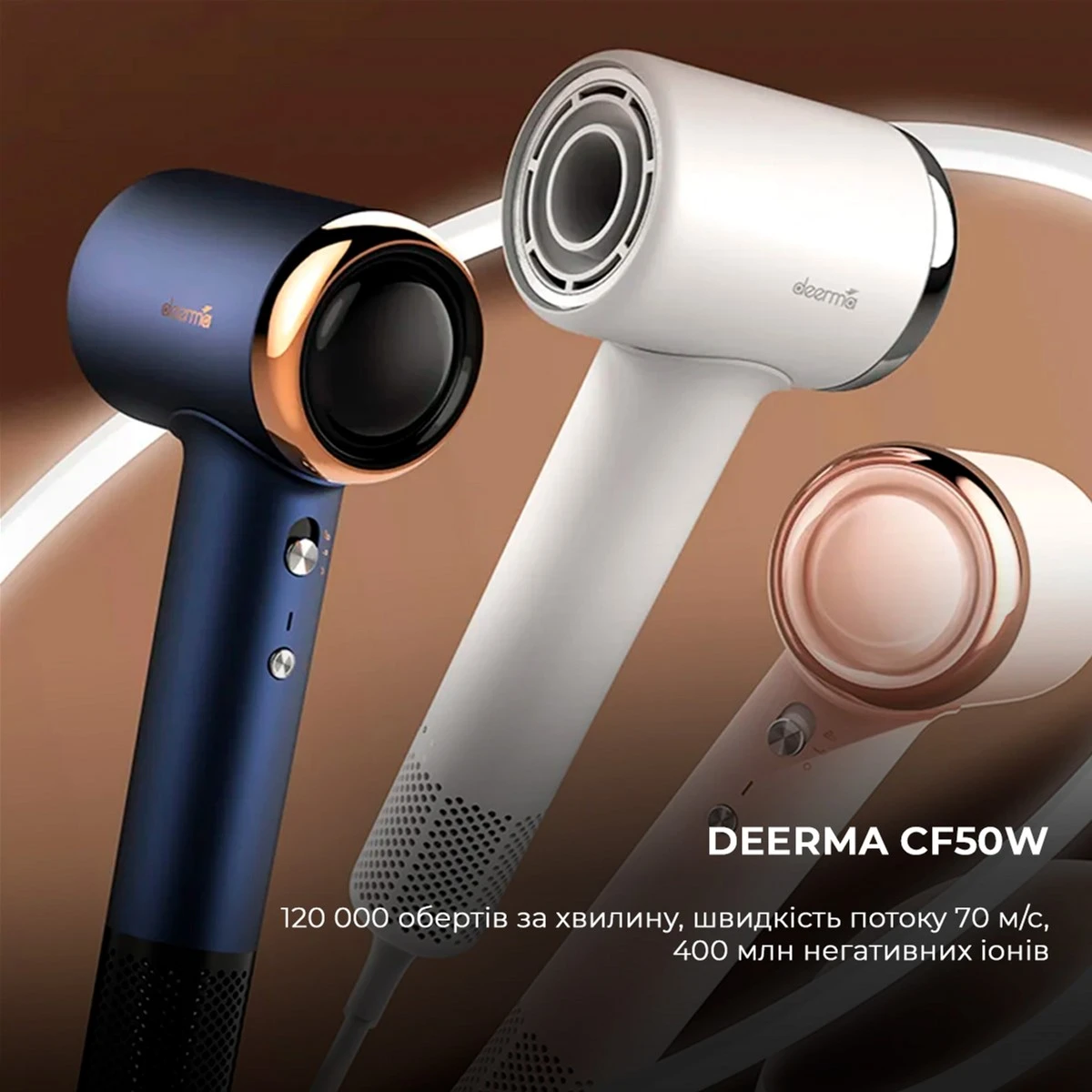 Фен Deerma DEM-CF50W, тёмно-синий — 2