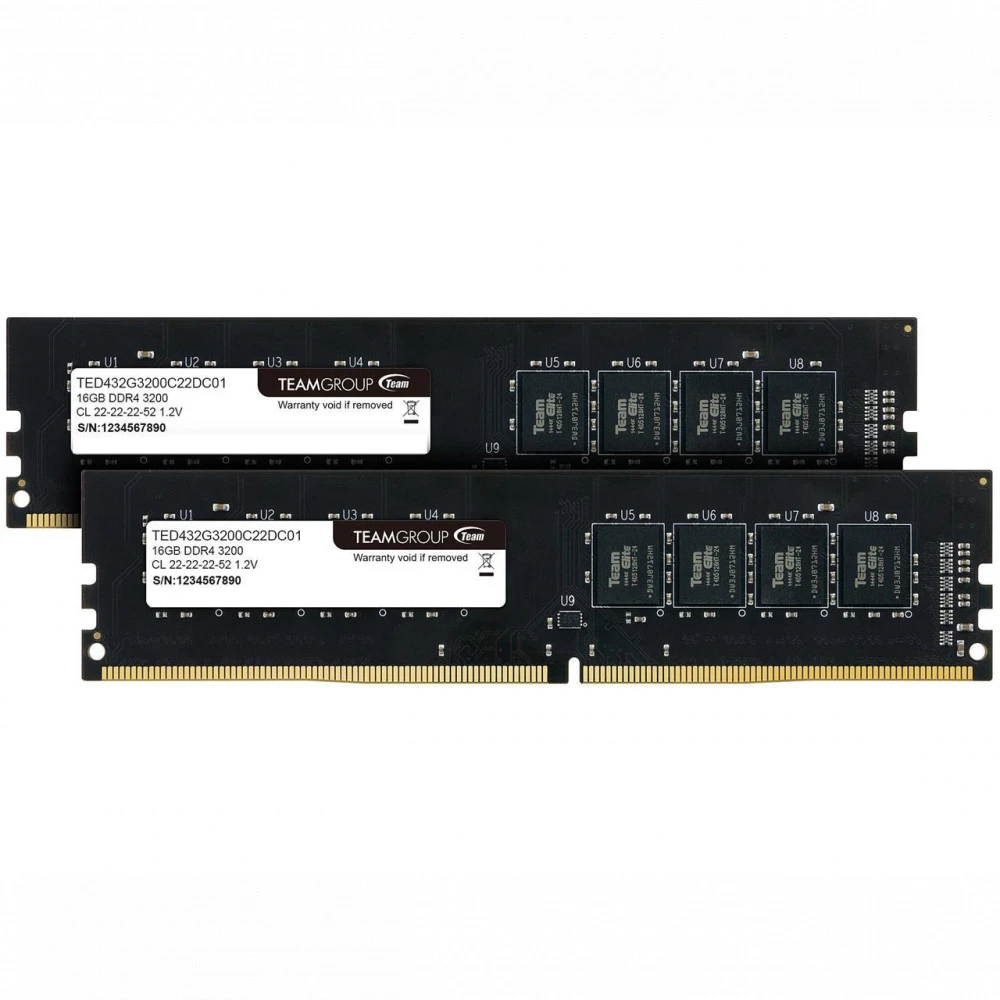 Оперативная память 32Gb Kit (2x16Gb) 3200MHz DDR4 Team Group ELITE CL22 TED432G3200C22DC01