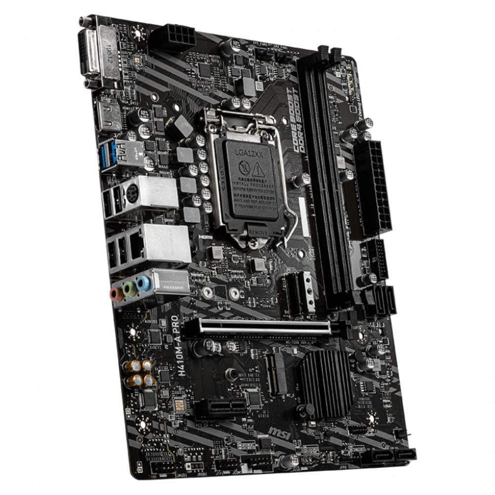 Материнская плата MSI H410M-A PRO LGA1200 iH410 2xDDR4 4xSATA3 2xM.2 DVI HDMI mATX — 2