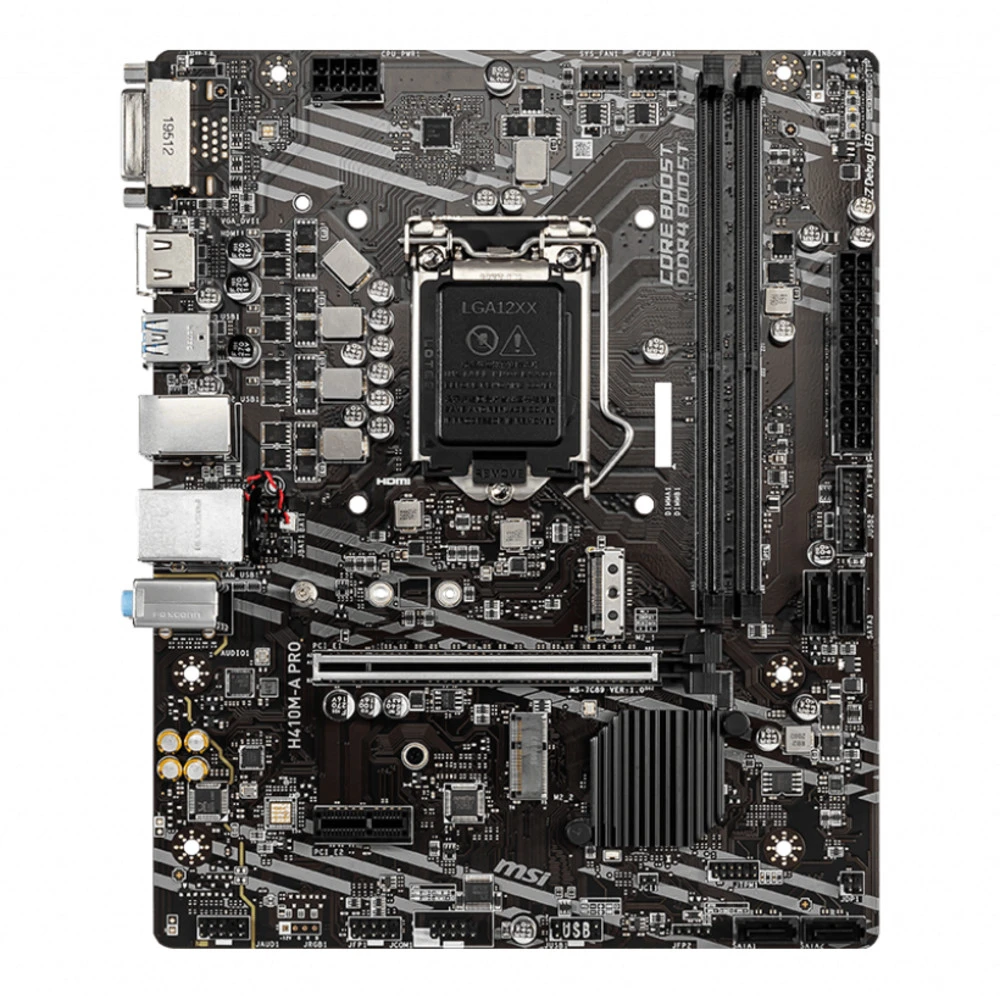 Материнская плата MSI H410M-A PRO LGA1200 iH410 2xDDR4 4xSATA3 2xM.2 DVI HDMI mATX — 3