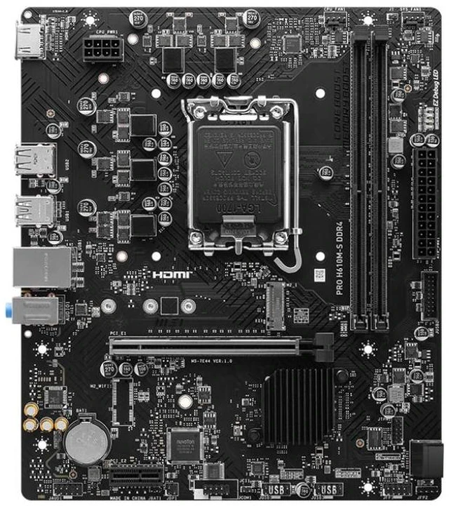 Материнская плата MSI PRO H610M-S DDR4 II LGA1700 H610 2xDDR4 2xSATA 1xM.2 1xHDMI mATX