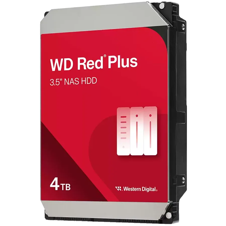 SSD накопитель HDD NAS WD Red Plus (3.5'', 4TB, 512MB, 5400 RPM, SATA 6 Gb/s)